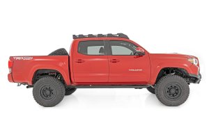 Toyota Tacoma Roof Rack - Rough Country - Front LED Lights, Aerodynamic Design - Black - '05-'23